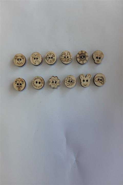 hobim42 Bambu Bebek Ve Hobi Düğmesi Seti 12 Model Her Modelden 10 Adet Toplam 120 Adet