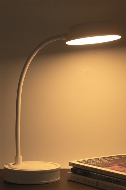 Wlue Şarjlı Dokunmatik Led Çalışma Okuma Işığı Flexible Masa Lambası 3 Kademeli Beyaz