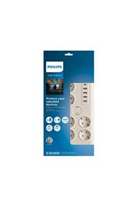 Philips 6 Lı Akım Korumalı & 5 Usb Girişli Prız 900j 2 m 1 X Type C - 4 X Type A