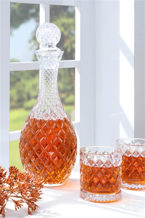 Glamis Cam Kapaklı Şişe Sürahi 2 Bardaklı Set