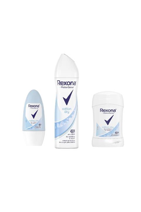 Rexona Cotton Dry Kadın Deodorant+sprey+roll-on+stick 3lü Set