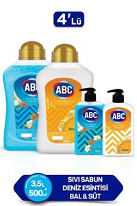 ABC Sıvı Sabun 3500 + 500 ml (Deniz Esintisi +Bal Süt) x 2 Adet