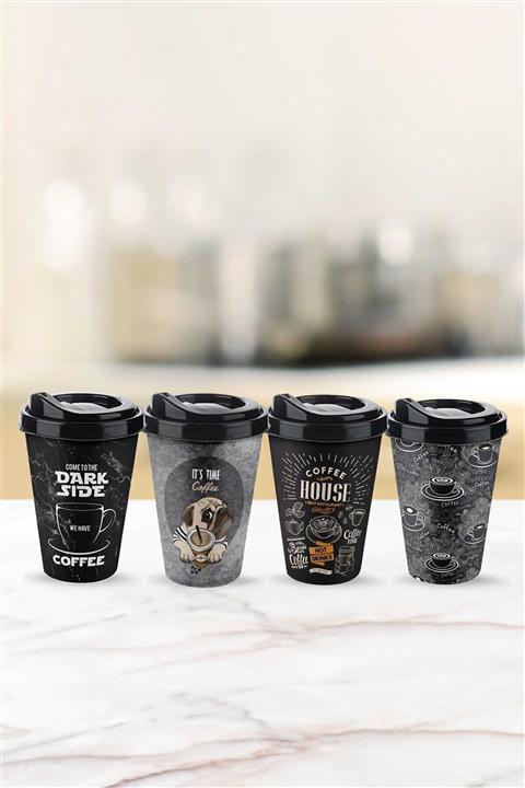 AYLA STAND Kahve Bardağı Plastik  400 ml 4 ad.