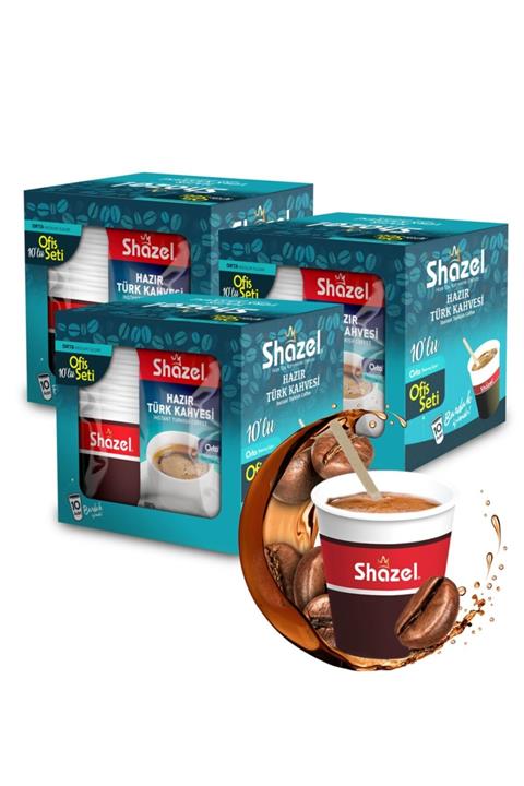 Shazel Hazır Türk Kahvesi Ofis Seti Orta- 30'lu/ 3 Kutu