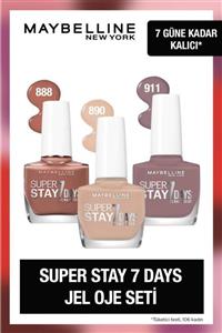 Maybelline New York Super Stay 7 Days 3'lü Jel Oje Seti - 888 Brick Tan & 890 Greige Steel & 911 Street Cred