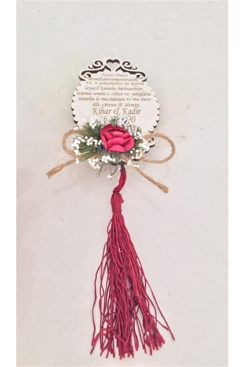 GÜVEN Nazar Dualı Ahşap Söz Nişan Magneti 30 Adet