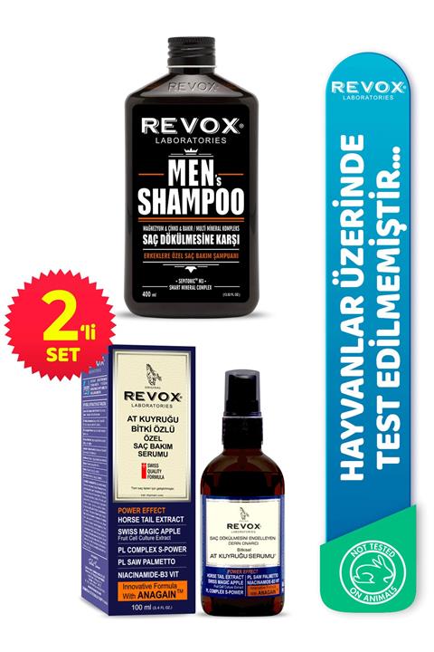 Revox Erkeklere Özel Saç Bakım Şampuanı + At Kuyruğu Bitki Özlü Özel Saç Bakım Serumu