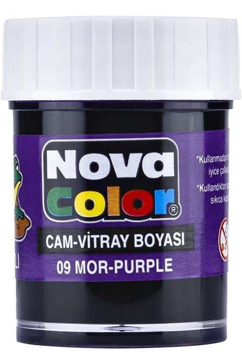 Nova Color Su Bazlı Cam Boyası Mor 12 Li Paket Nc-157