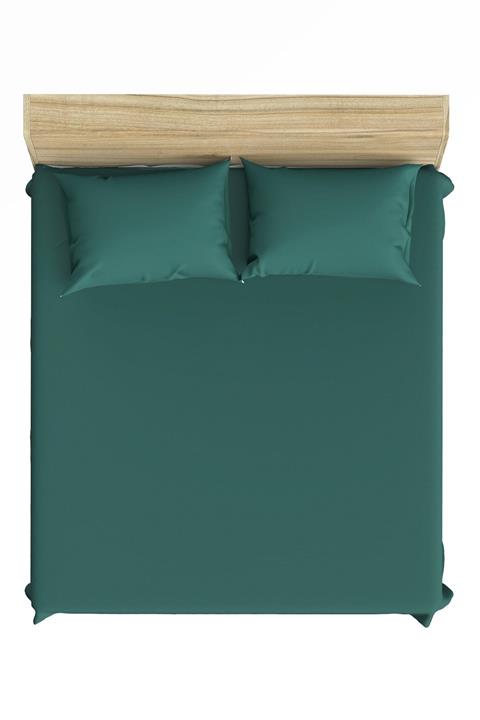 Maki Teks %100 Pamuklu Yeşil 160x200 2*(50X70) Çift Kişilik Lastikli Çarşaf Ve Yastık Kılıfı