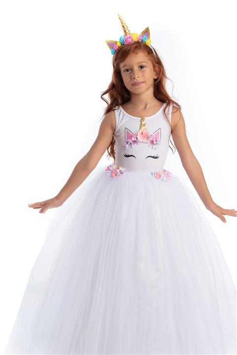 Tameris Kostüm Unicorn Elbise Rita Beyaz Flw
