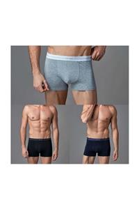 Eros Gri, Siyah Ve Lacivert Erkek Stretch Boxer 3lü Kutu