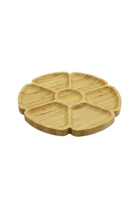 BALSA Bambu Dönen Sunumluk Ve Çerezlik 7 Bölmeli
