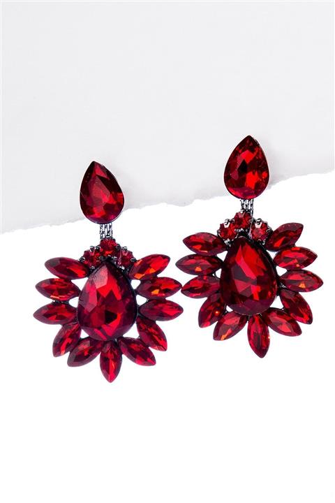 New Obsessions Valentin Sallantılı Kristal Cam Taşlı Abiye Küpe