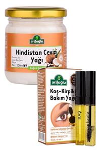 Arifoğlu Hindistan Cevizi Yağı 200ml  x Kaş Kirpik Bakım Yağı 10ml+10ml