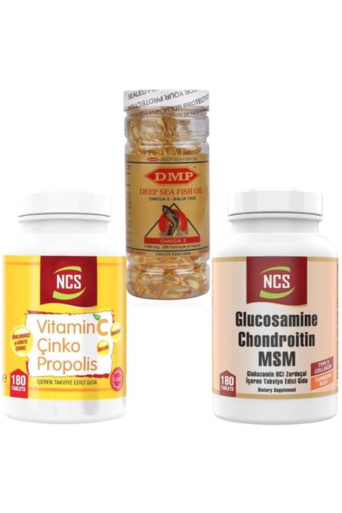 NCS Omega 3-200 Kapsül Glukozamin 180 Tablet Vitamin C 180 Tablet