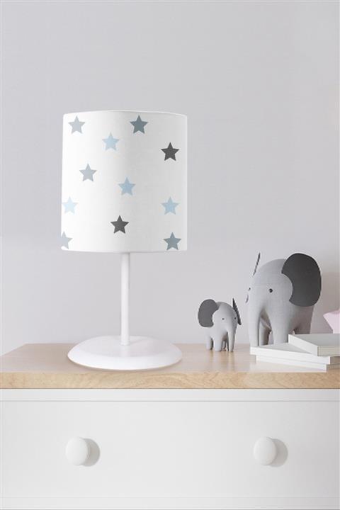 Evmila Mavi Ve Gri Yıldızlar Çocuk Odası Abajur