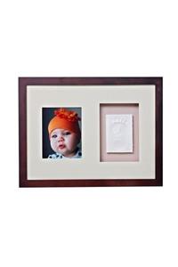 Baby Memory Prints El Ve Ayak Izi Duvar Çerçevesi Ceviz