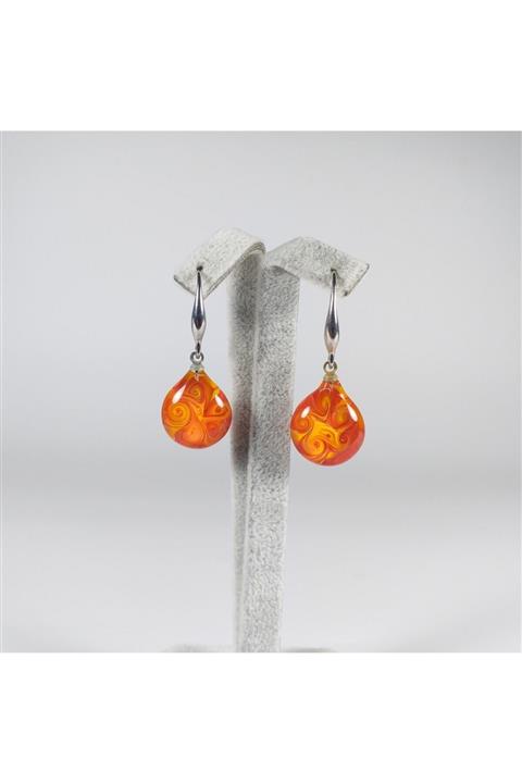 Hanecambaz Murano Cam Damla Burgu Küpe