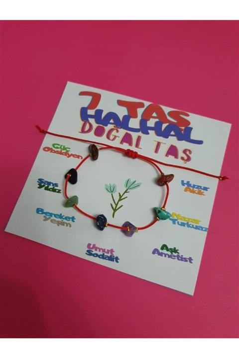 GÜMÜŞTEL EL SANATLARI 7 Doğal Taş Ip Halhal