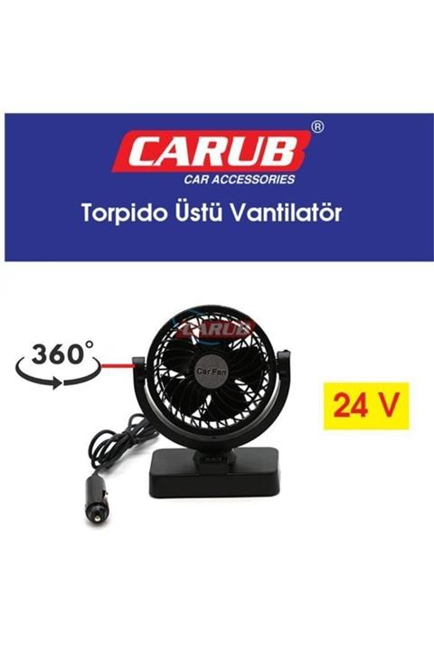 Carub Oto Vantilatör 24v Torpido Üstü Tekli Fan Ayarlı