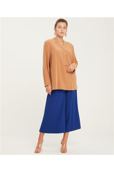 Aker Büyük Beden Kahve Bluz Y27950119