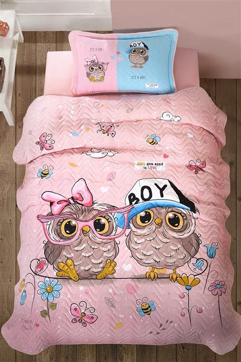 Clasy Aran %100 Pamuk Genç Yatak Örtüsü-puhu Pembe Kahve