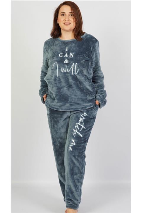 VİENETTA 103094 Uzun Kol Polar Chına Blue Pijama Takımı