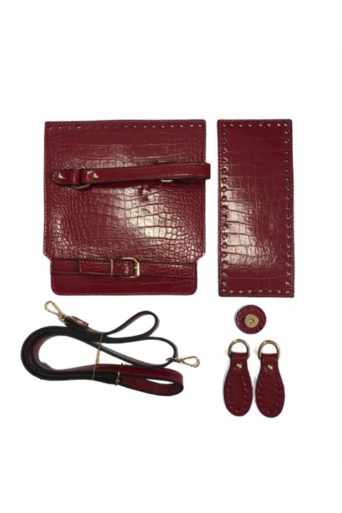 Yüncü Kız Çanta Seti Deri Kare Model 13