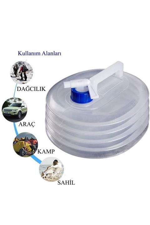FırsatVar Musluk Kapaklı Akordiyon Portatif 10 Litre Bidon Container Kova
