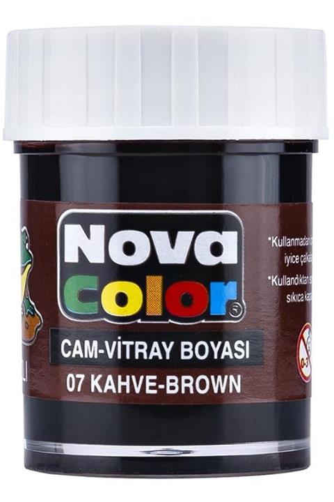 Nova Su Bazlı Cam Boyası Kahverengi 12li