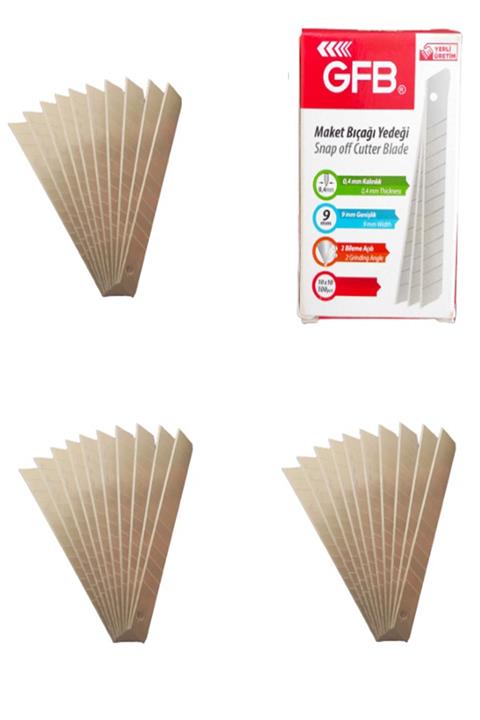 GFB Küçük Dar Maket Bıçağı Yedeği 30 Adet Maket Bıçağı Mini Ağzı 30 Adet Bıçak