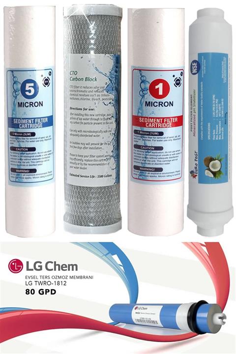 LG AQUA BELLA Reverse Osmosis Açık Kasa Su Arıtma 5'li Filtre Seti