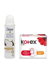 Dove Women Deo Hindistan Cevizi&Yasemin + Kotex 8li