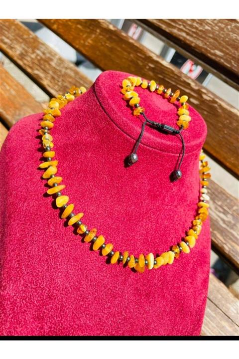 Budakoğulları Baltık Damla Kehribar Çocuk Kolyesi Çocuk Bilekliği