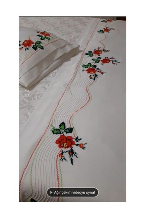 Koton Kanaviçe Işlemeli Pike Takımı