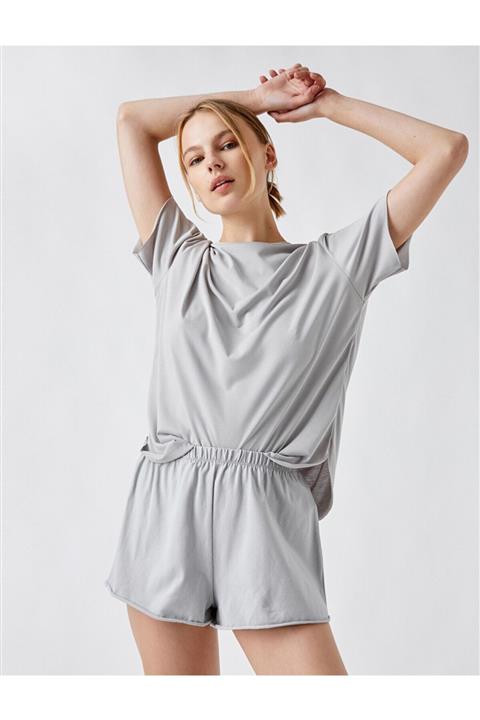 Koton Beli Lastikli Pamuklu Şort Pijama Altı
