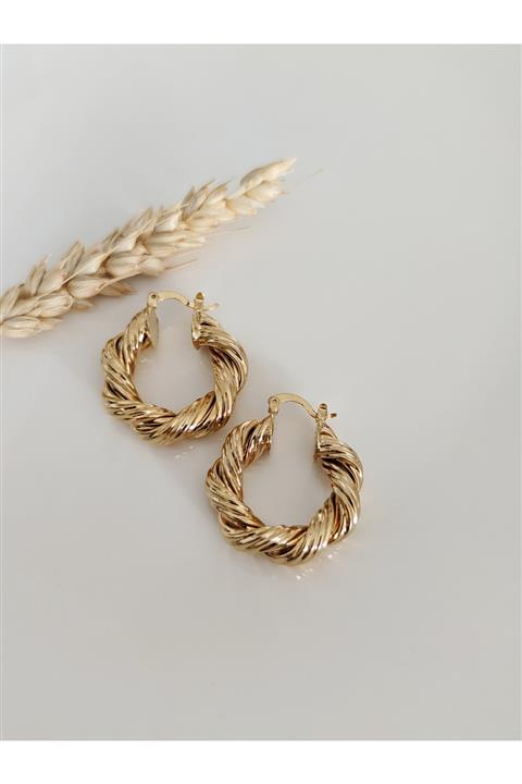 SU PERİSİ TAKI BİJUTERİ Burgu Halka Küpe