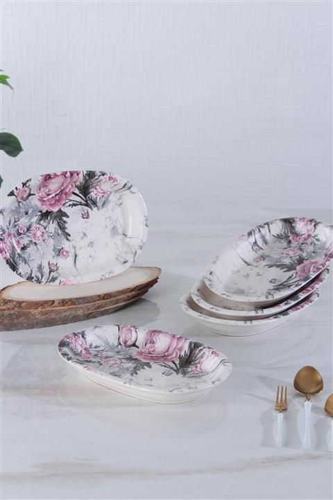 ACAR Htc-011916 Hazel Hitit 6lı Kayık Tabak-25 Cm