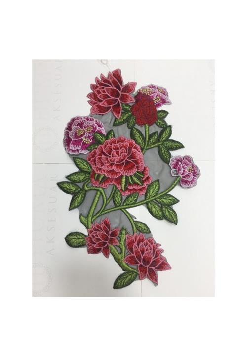 HÜMA Arma Yama Aplike Kırmızı Güllü