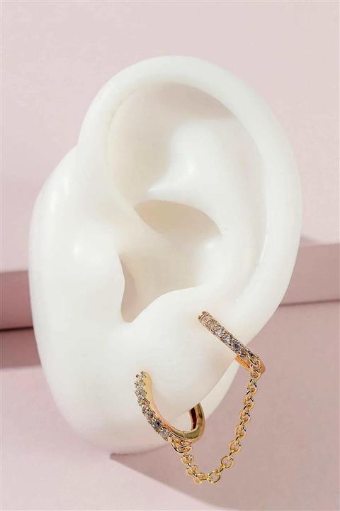 New Obsessions Zincir Sallantılı Zirkon Halka Küpe