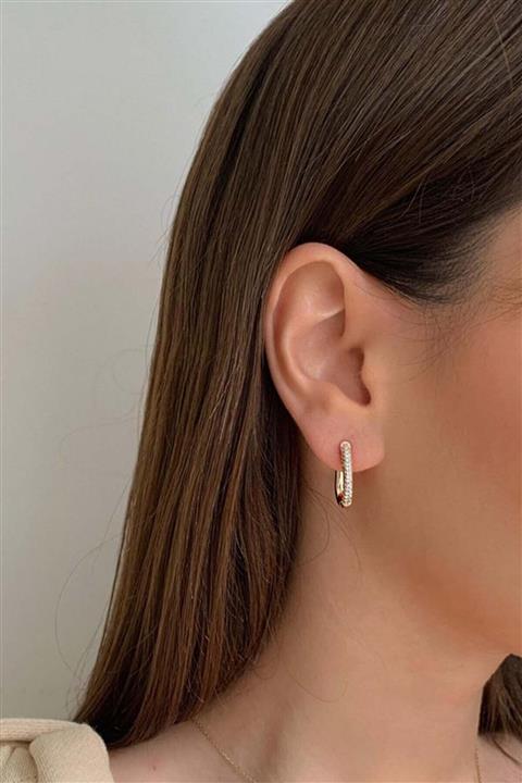 Amoreist Amore.ist Ince Dikdörtgen Küpe Gold Küpe