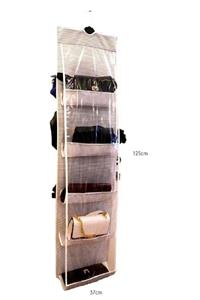 ulbay home collection 10 Gözlü Çanta Askılığı Organizer - Çizgili