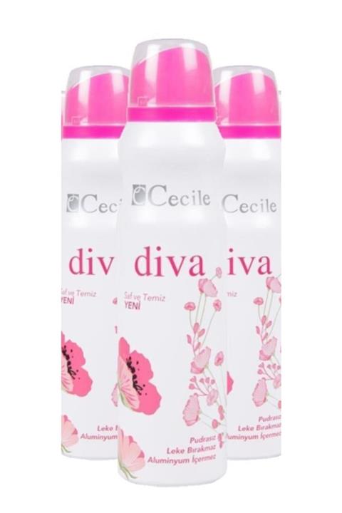 Cecile Kadın Beyaz Deodorant 150 ml 3 Adet