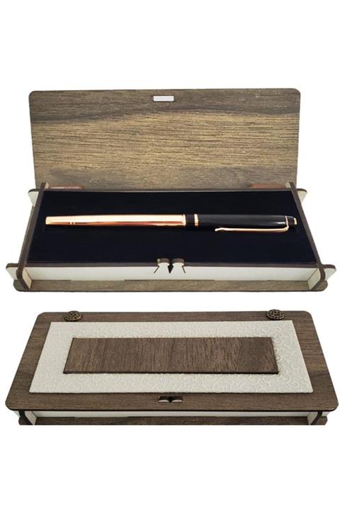 Acenter Deri Kutulu Bakır Roller Kalem