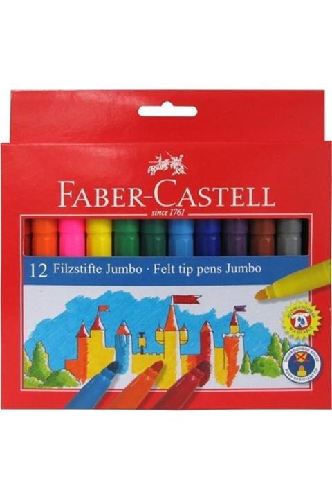 Faber Castell Faber 12 Renk Jumbo Keçeli Kalem 554312
