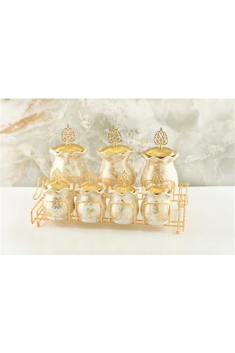 İmera 7'li Standlı Gold Baharatlık Takımı