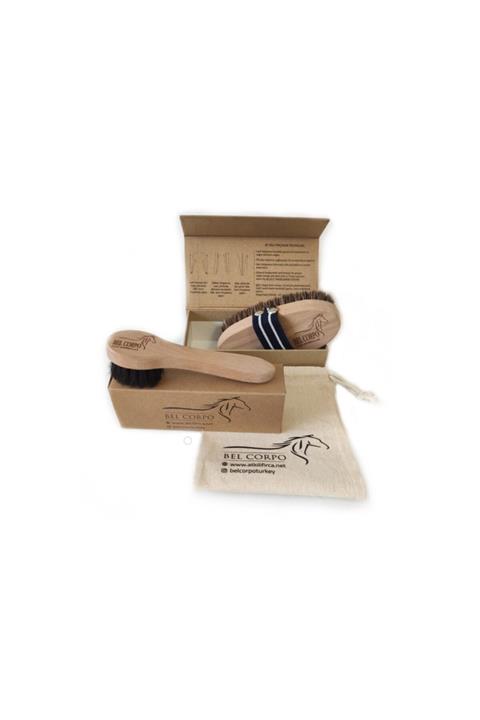 Bel Corpo Doğal At Kılı Selülit Fırçası ve At Kılı Yüz Fırçası İkili Set