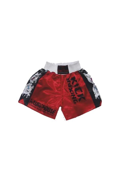 RAUNDHOUSE Unisex Kırmızı Dijital Baskılı Kick Boks Şortu
