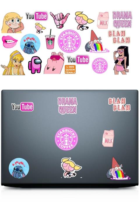 ENGINPRINT Queen Temalı Laptop Notebook Tablet Sticker Seti 19 Adet