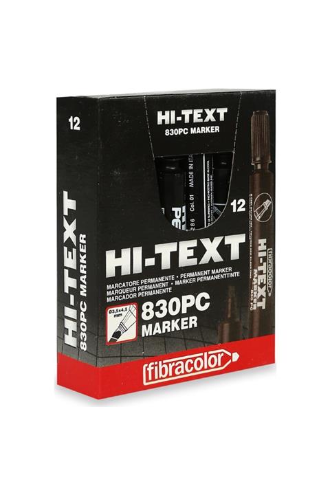 HiText Hı-text Yuvarlak Uç Marker Koli Kalemi 830 Pb Siyah 12 Li